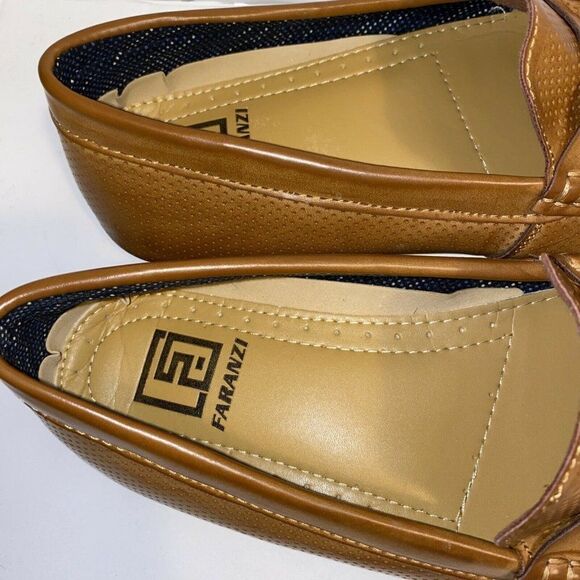 Faranzi Serpent Faux Tan Leather Loafers Men’s 9.5 main image 5